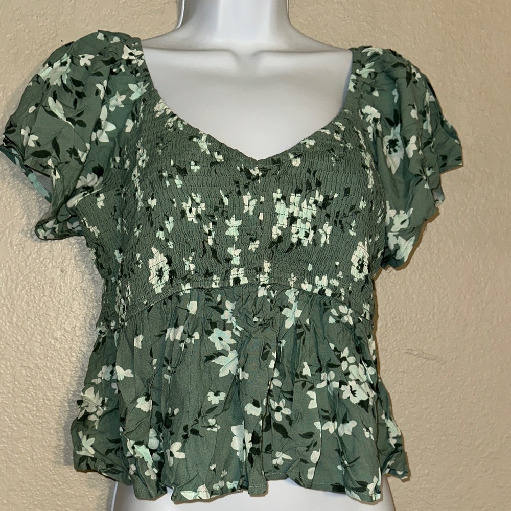 Popvil Floral Green Women's Top